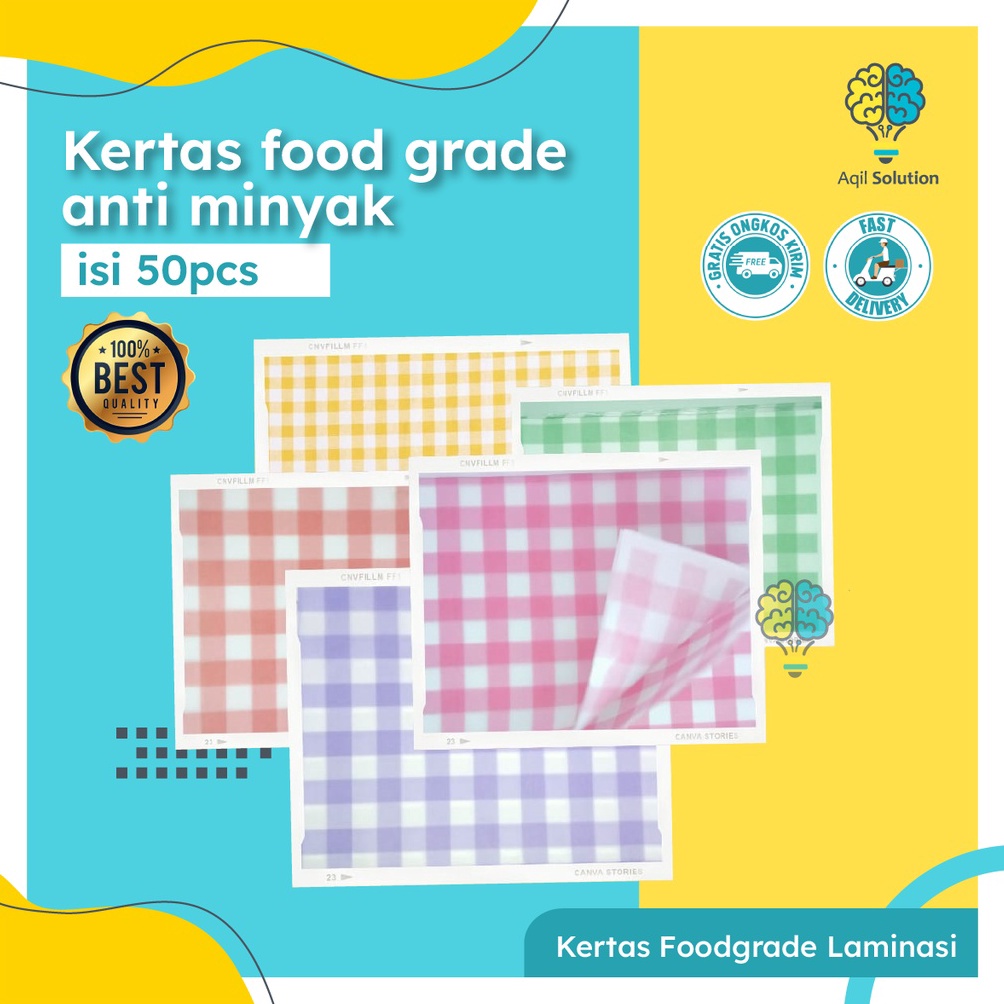 

88 MALL 22x27cm 5pcs Kertas Foodgrade Laminasi Kertas nasi Kertas Roti Kertas makanan Alas Bekel Viral Bungkus roti Burger Kebab Crepes Sushi Tacos bento cake dll