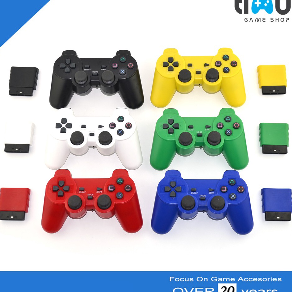 V Stik Stick Controller PS2 Wireless Warna Merah Biru Putih Kuning Hijau Hitam Best Product