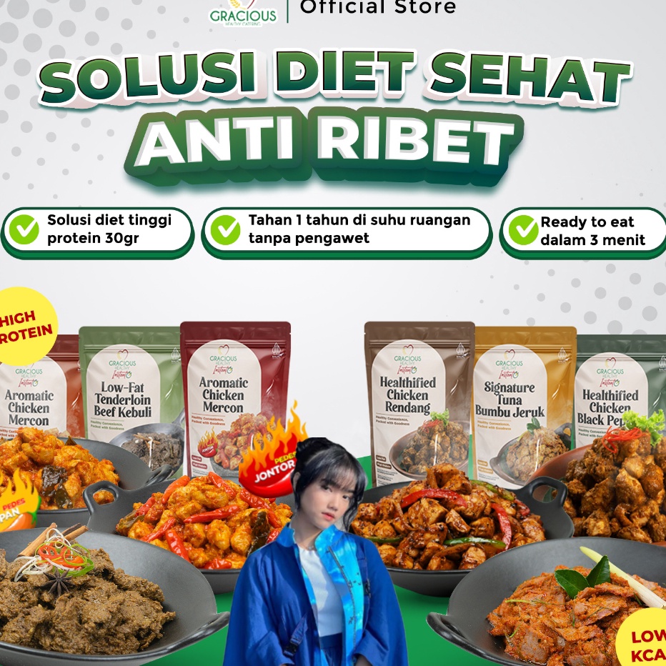 

XC26619 GRACIOUS HEALTHY INSTANT Makanan Sehat Siap Saji Tanpa Bahan Pengawet Tahan Hingga 6 Bulan suhu ruang