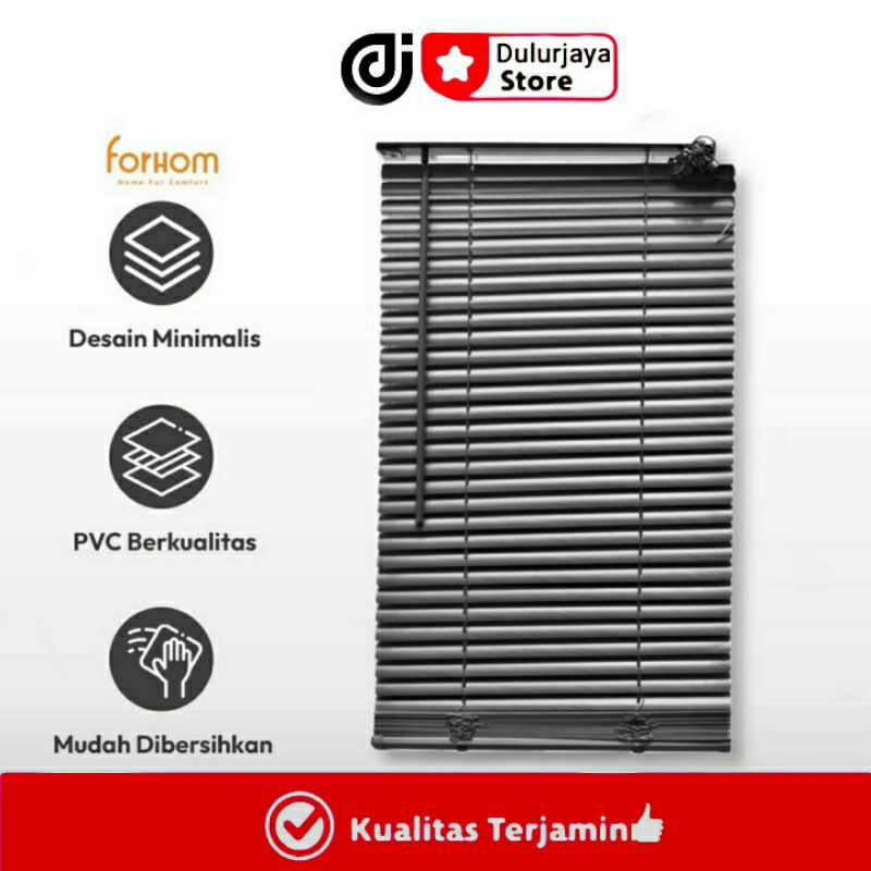 Ace - Forhom 90X180 Cm Venetian Blind Pvc - Abu-Abu Tirai Penutup  Kerai  Hordeng  Penghalau Cahaya 