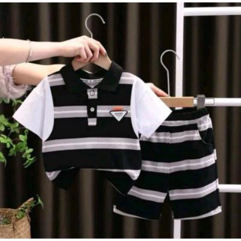 STELAN BAJU ANAK KEREN MOTIF GARIS GARIS TERBARU