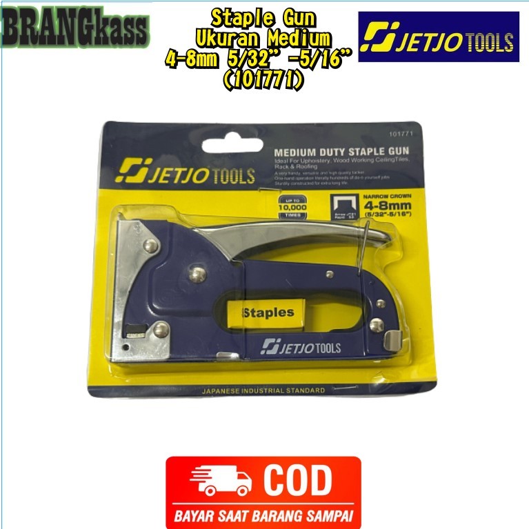 

(101771) Staples Tembak ukuran MEDIUM 4-8mm / Staple Gun Tracker JETJO TOOLS /lakoni pro SEDIA PAKET PLUS ISI