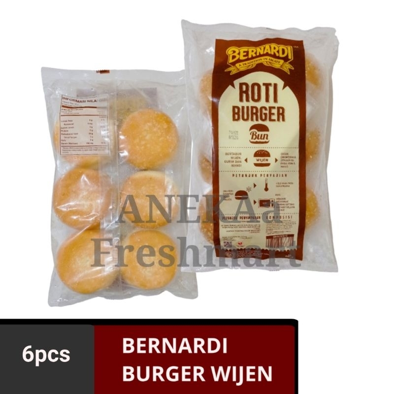 

BERNARDI ROTI BURGER WIJEN ISI 6PCS ROTI BURGER FROZEN WIJEN BUN BURGER