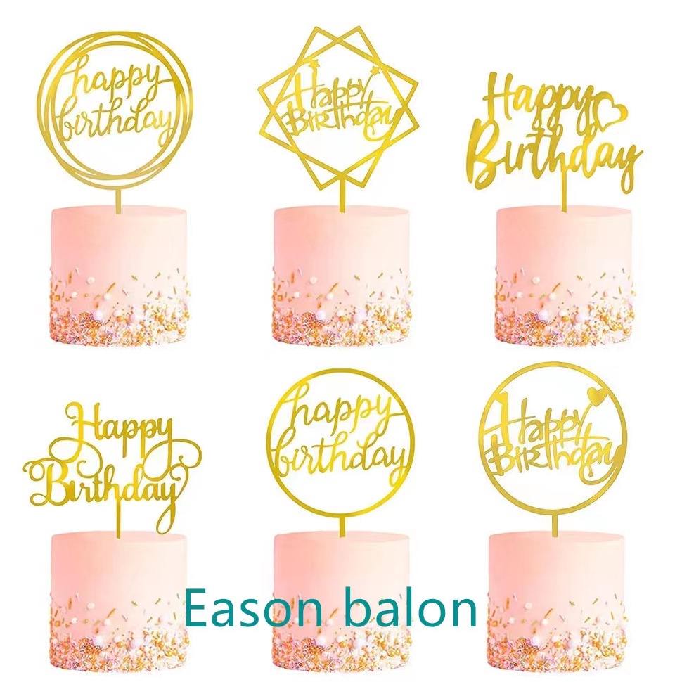 

Star 33 HBD 1pcs lot Topper Kue Desain Happy Birthday Bentuk Hati Warna Rose Gold Bahan Akrilik Untuk Dekorasi Pesta