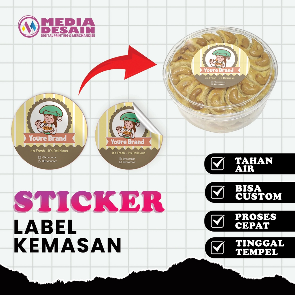 

Sticker - Custom Sticker - Stiker Custom - Label Sticker - Stiker Label - Custom Label Makanan - Label Kemasan