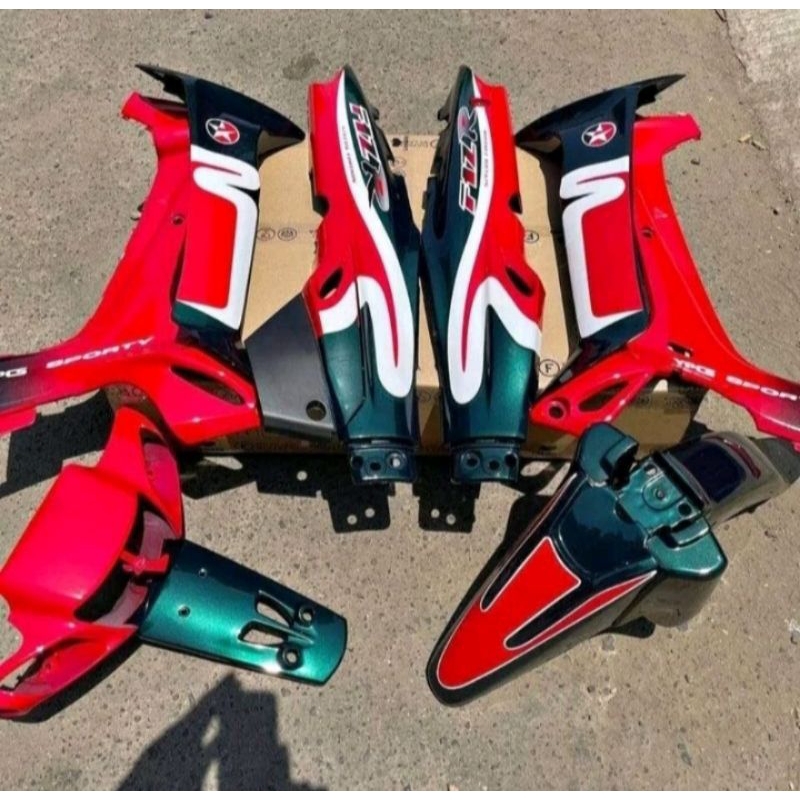 Paket Body Set Halus Fizr Caltex Hijau Merah Body Set Halus Yamaha Fizr Fiz Set Striping