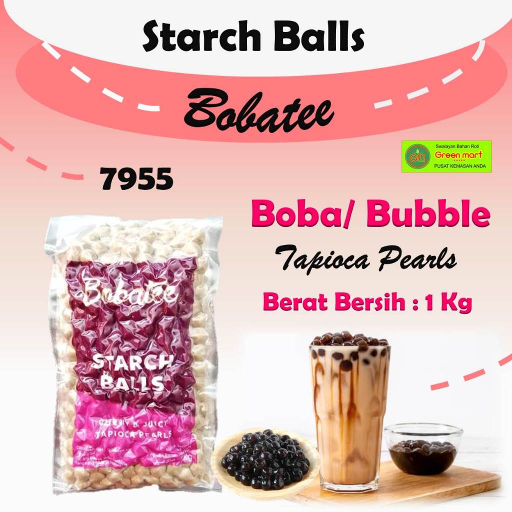 

Bobatee Boba Bubble Starch Balls Tapioca Pearls 1 Kg.7955