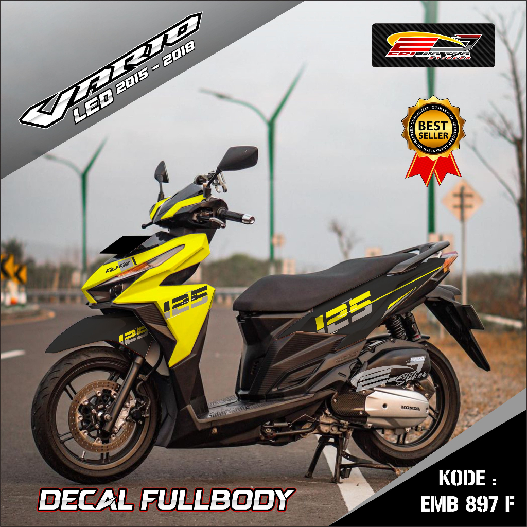STIKER MOTOR VARIASI DESAIN MOTOR VARIO 125 LED-STIKER VARIO CUSTOM TAMPILAN MOTOR-EMB897