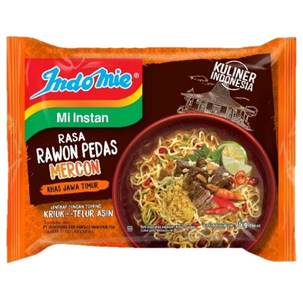 

indomie kuah rawon pedas 75