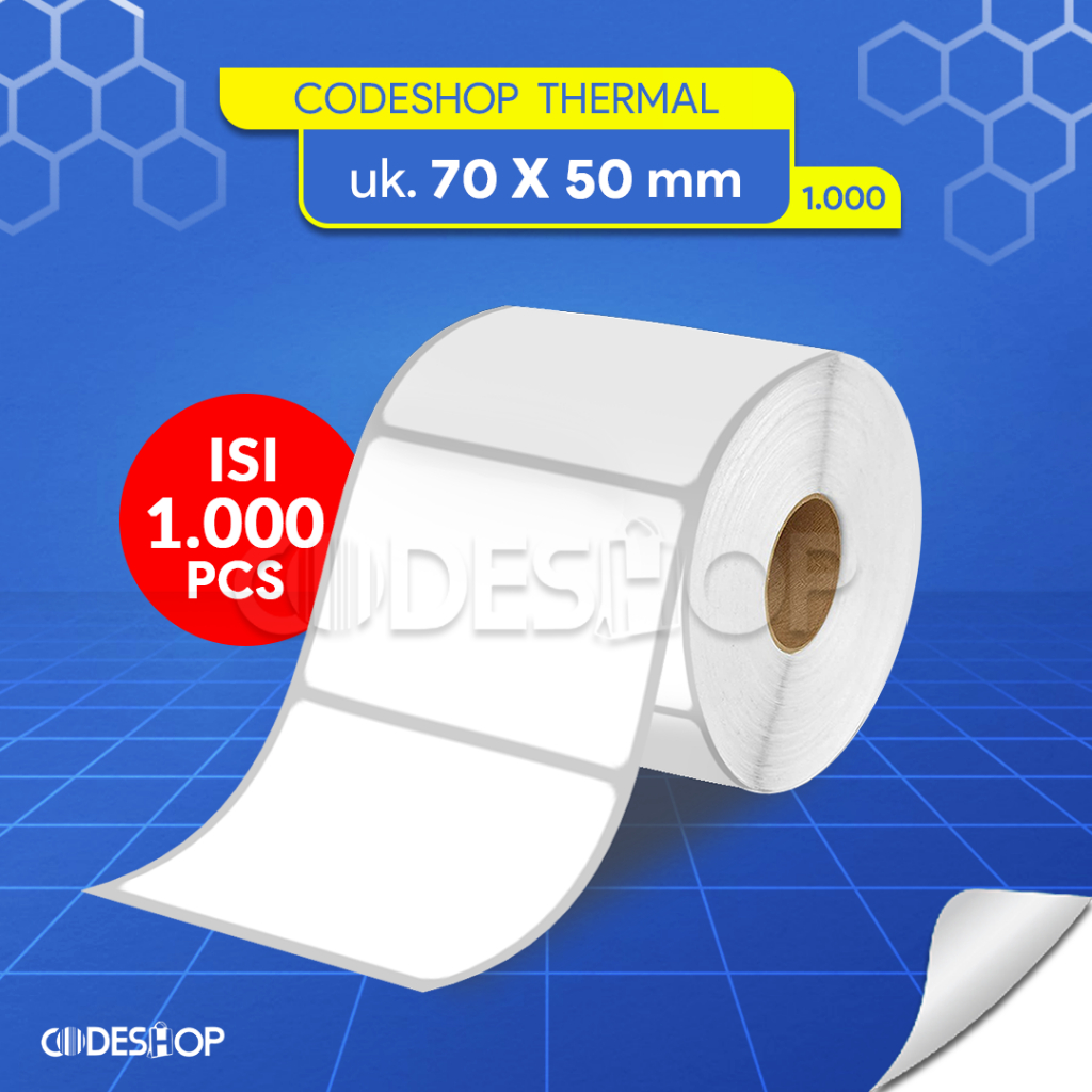 

Kertas Stiker Alat Tulis Baju Label Barcode Stationery 70mm x 50 mm