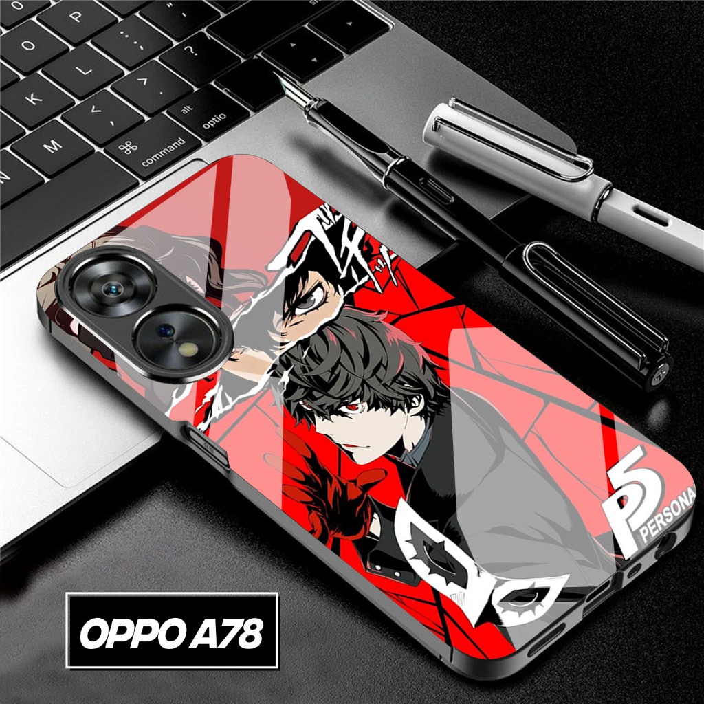 Softcase-Glass-Kaca-Oppo-A78-4G-A78-5G-A58-5G-Terbaru-Trendi-[R06]-karakter-Kamera-Protect-pelindung