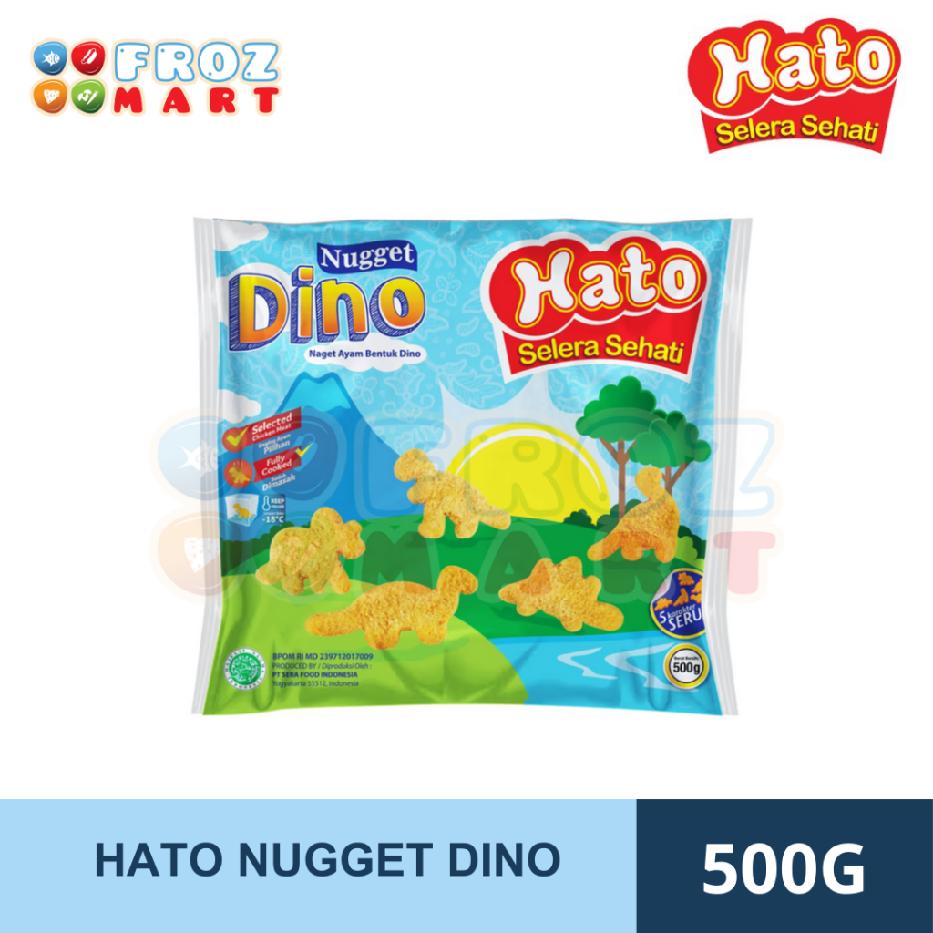 

Hato Nuget Dino 500gr /Nugget bentuk dino/ Nuget /Nugget ayam