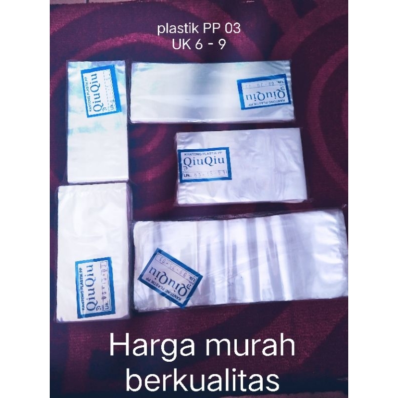 plastik PP tebal 03 kemasan ukuran 13x40/18x45
