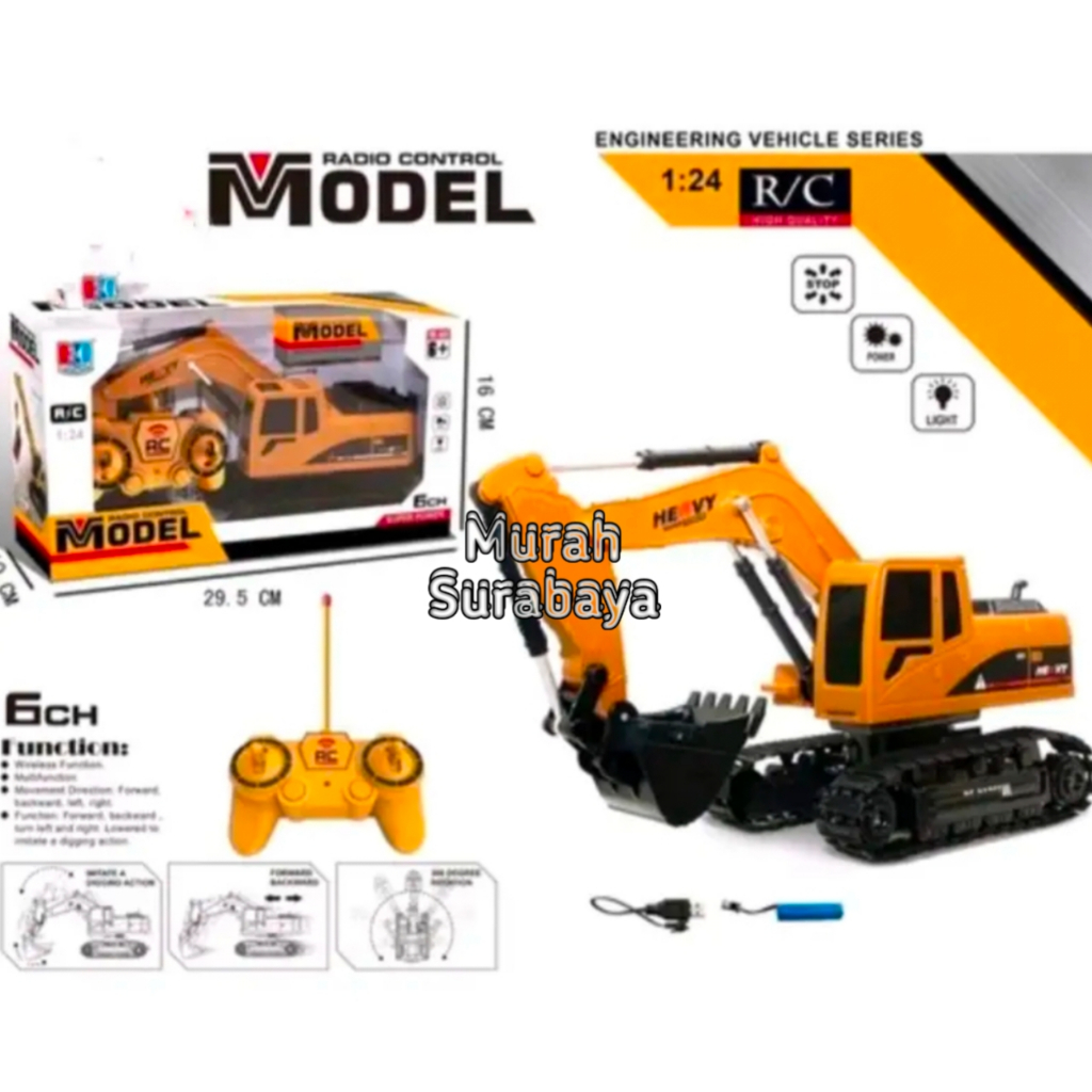 Mainan Truck Beko Keruk RC Excavator Baterai Cas 3017 | Remote Control Excavator Crawler Full Functi