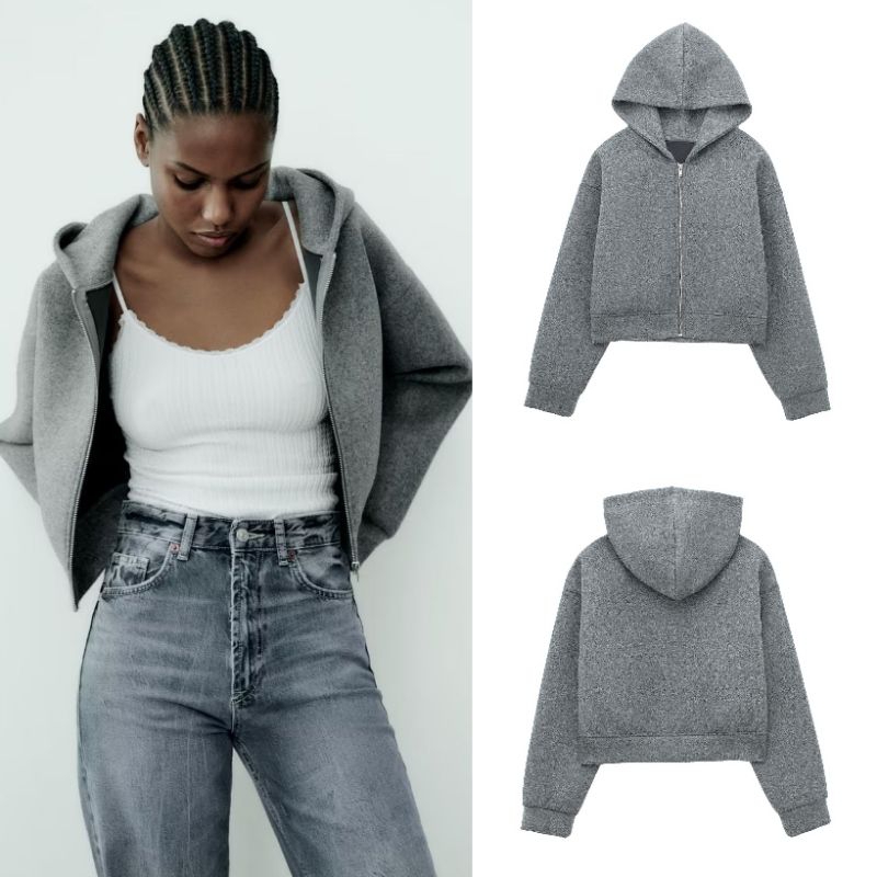 Gray Hoodie Wool Jacket  73718 (SALE)