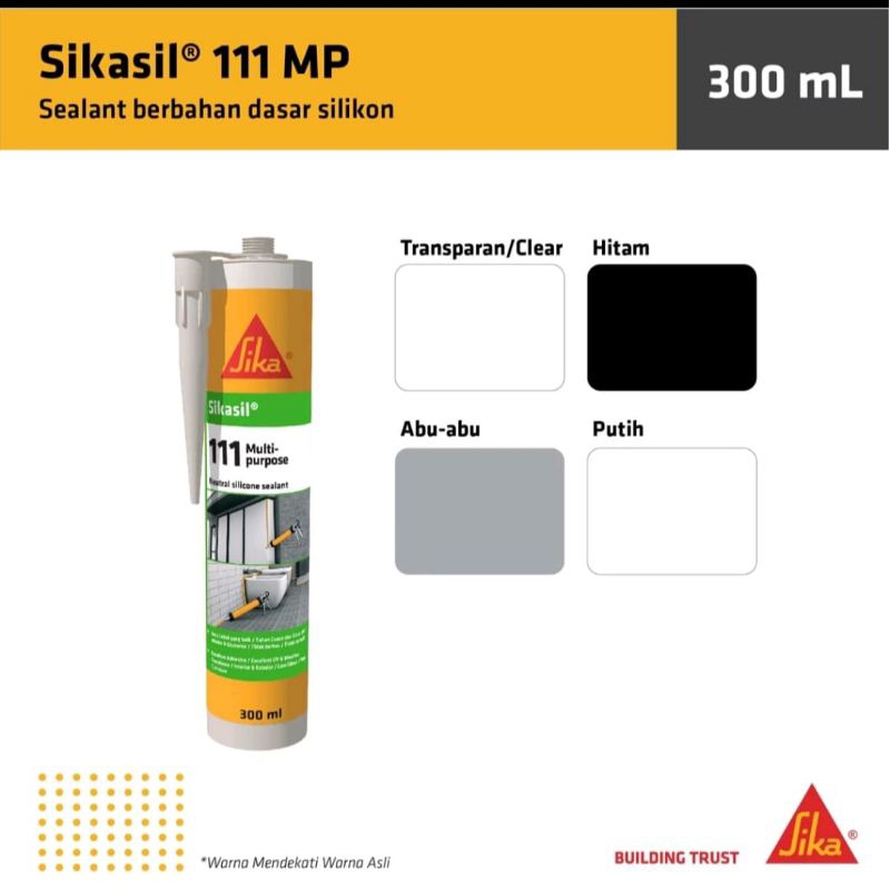 sikasil 111Mp Natural sealent  silicone clear white, grey, black, transparan