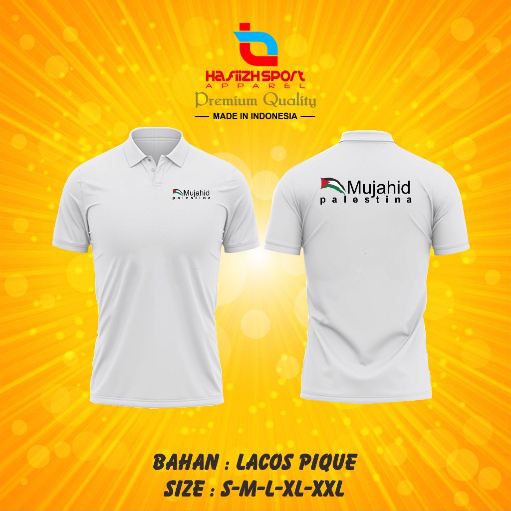 KAOS BAJU POLO KERAH MUJAHID PALESTINA PREMIUM
