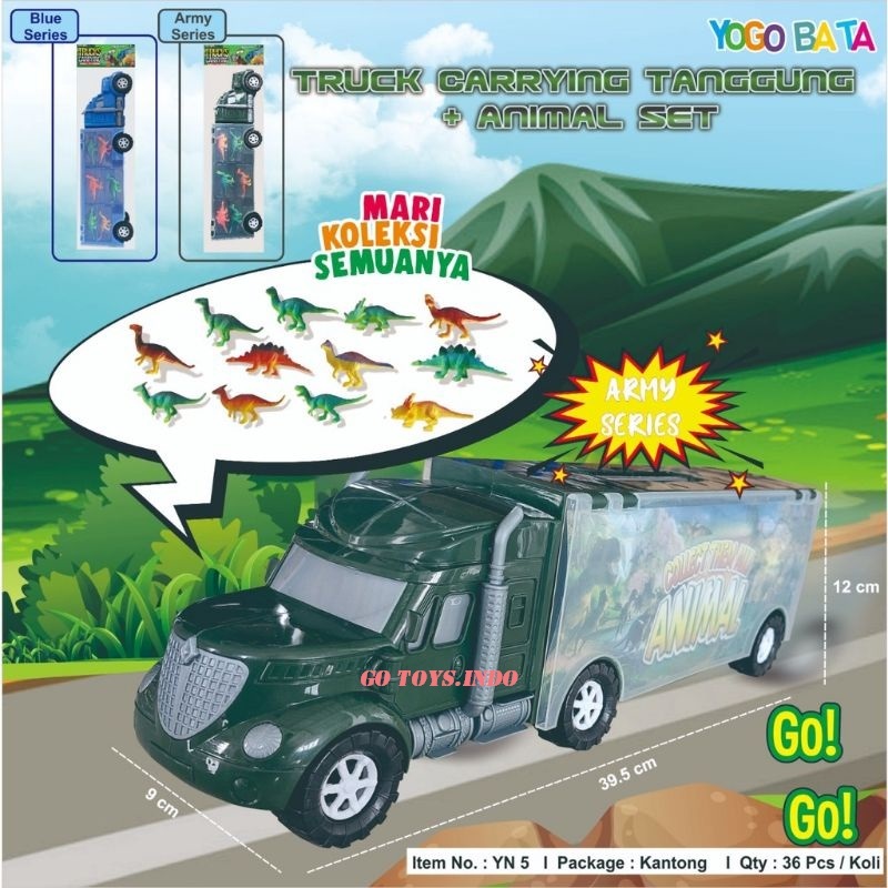 TRUCK CARRIYING UKURAN BESAR + ANIMAL SET / MAINAN ANAK MOBIL TRUK KONTAINER PENGANGKUT DINOSAURUS Y