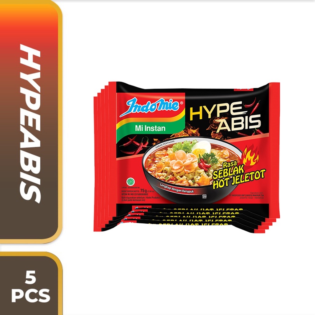 

Indomie HypeAbis Rasa Seblak Hot Jeletot isi 5 pcs