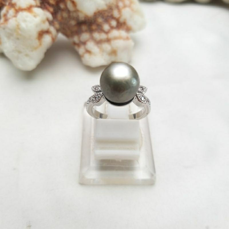 CINCIN MUTIARA LOMBOK AIR LAUT GRADE C HITAM TAHITIAN