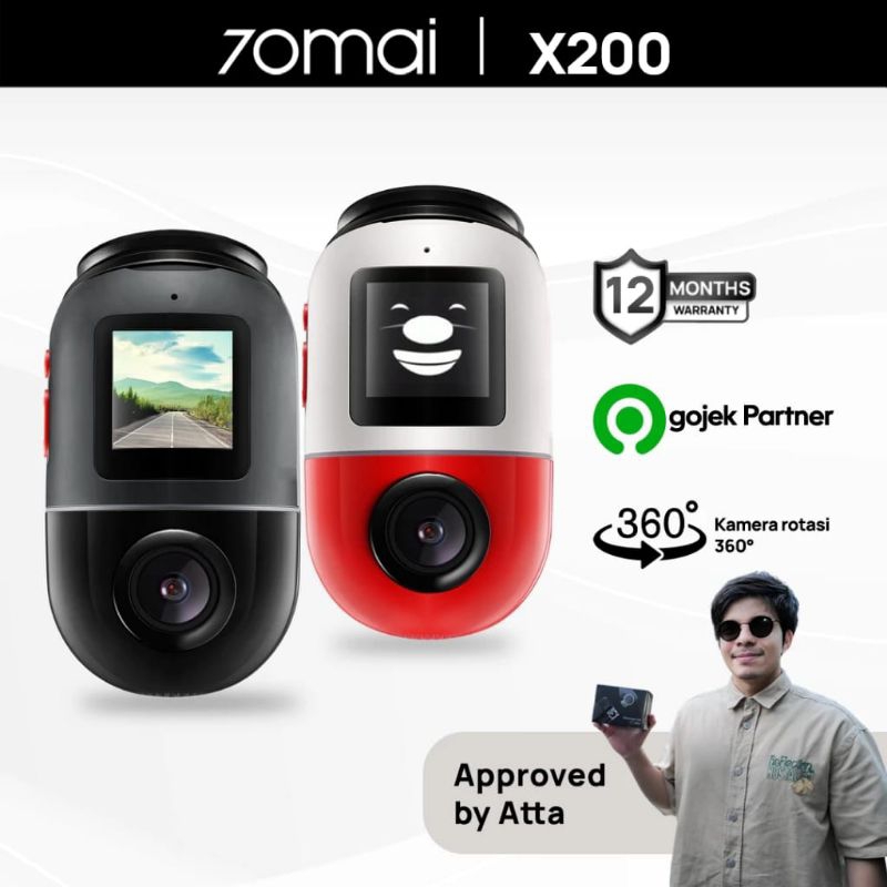 70mai Dash Cam Omni X200 360° Full View 4G Connect HD 1080P FOV 140° Built-in 64/128GB