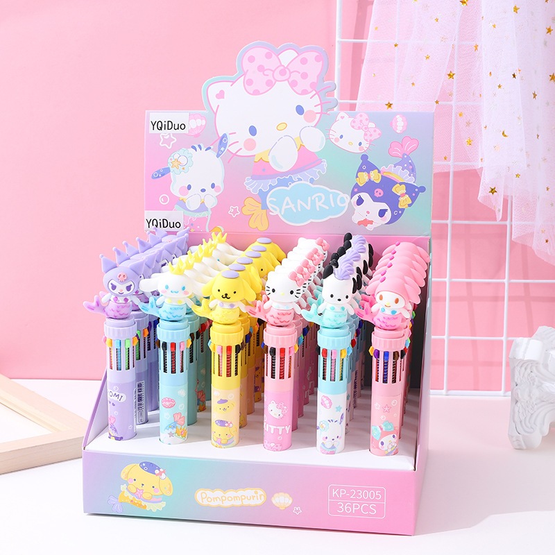 

Pen Ballpoint Pulpen anak karakter sanrio mermaid 10 tinta warna kuromi cinnamoroll my melody U031