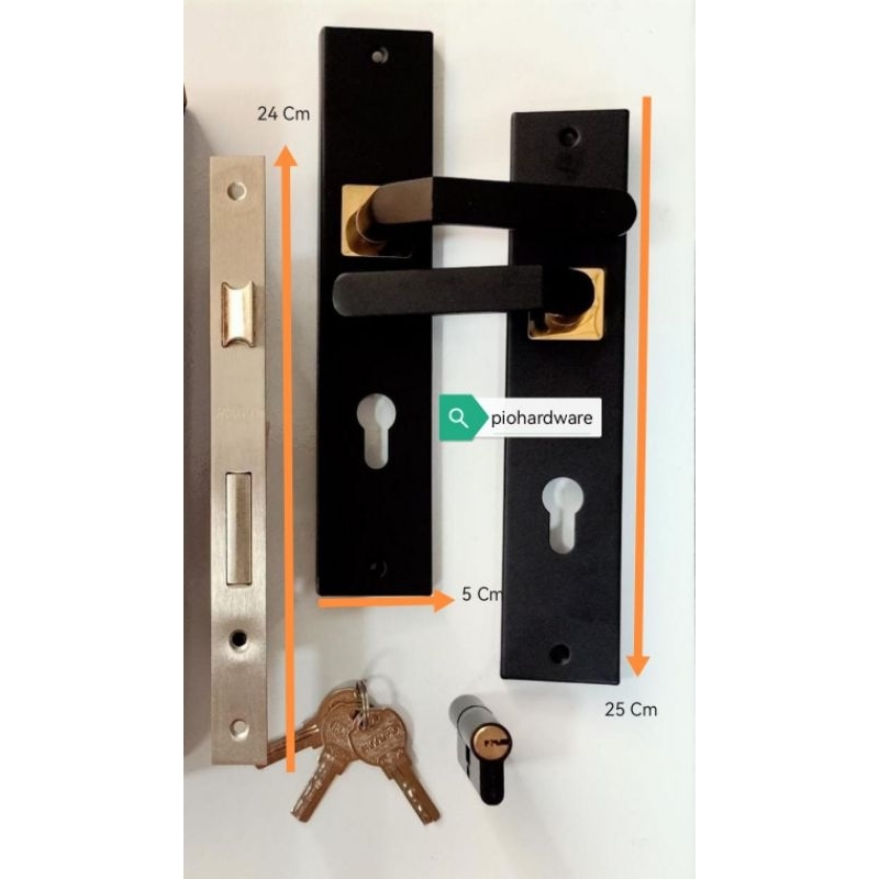 Gagang Kunci Handel Pintu 25 Cm Hitam BENELOCK
