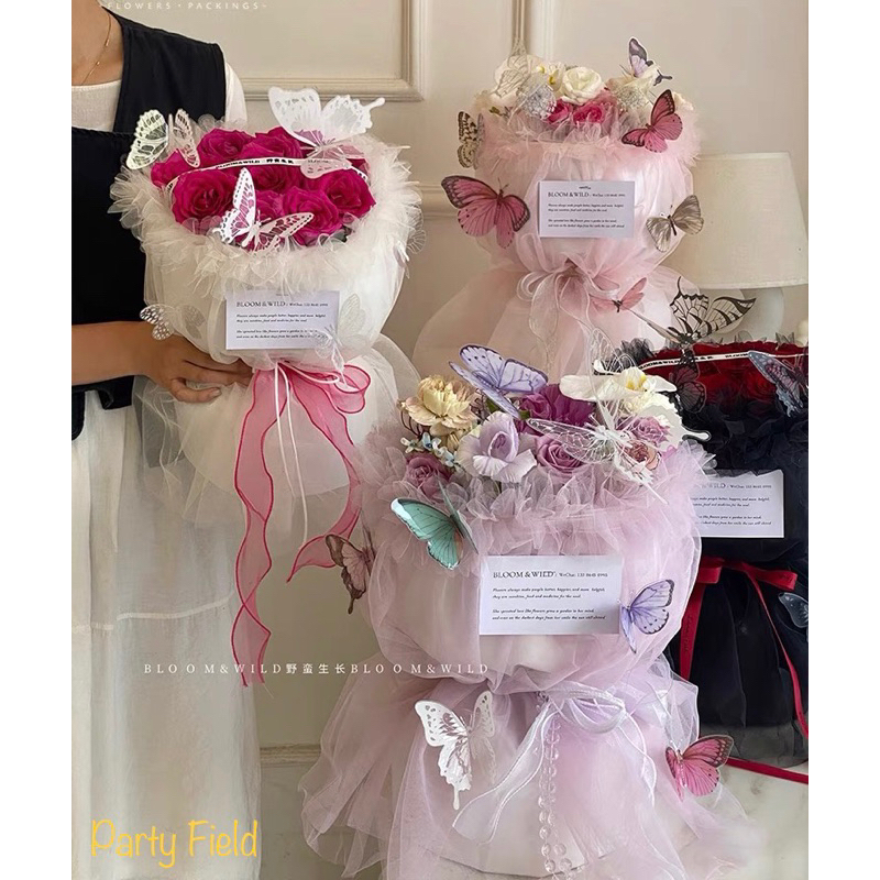 

[50x75CM] FXS Kertas bunga kain organza / flower wrapping