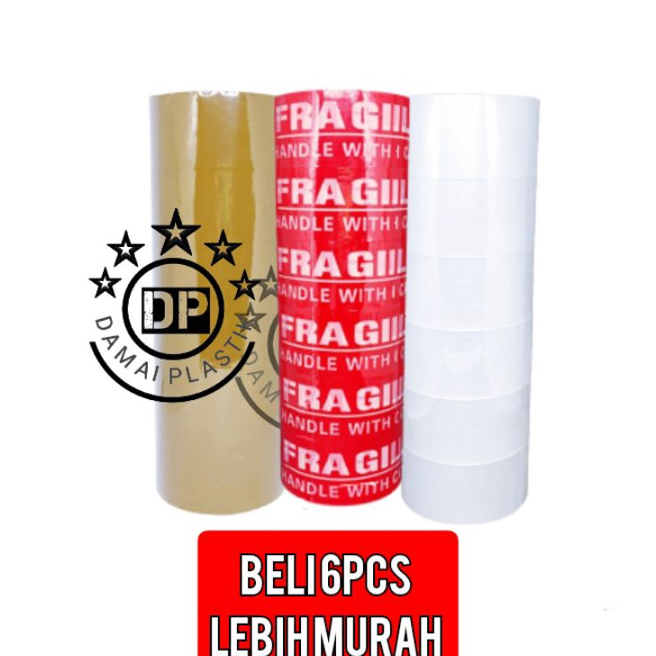 

V44859 LAKBAN BENING SELOTIP LAKBAN COKLAT FRAGILE 2INCH 45MM 1YRAD 1YR Lakban unboxing video Paket