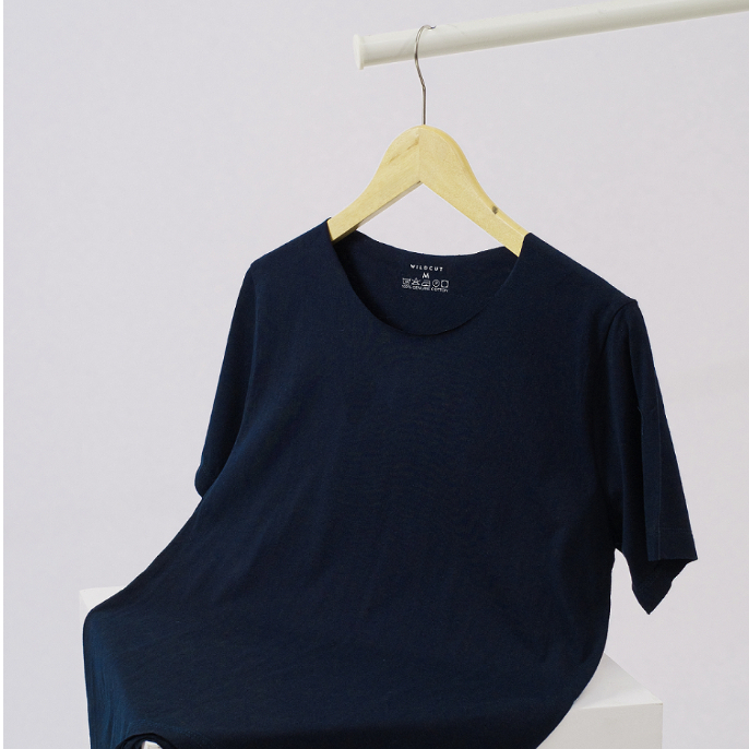 BAJU KAOS PRIA UNFINISHED T SHIRT WILDCUT | KAOS POLOS UNFINISH - NAVY
