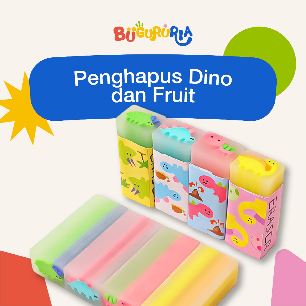 

Bu Guru Ria - Penghapus dino Eraser gift art painting dinosaur Pengahpus fruit buah