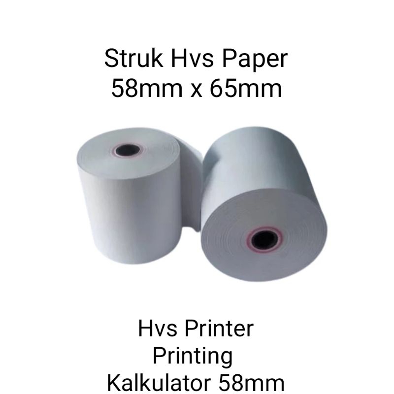 

Kertas Kasir Hvs 1ply 58mm x 65mm Struk Printer Printing Kalkulator