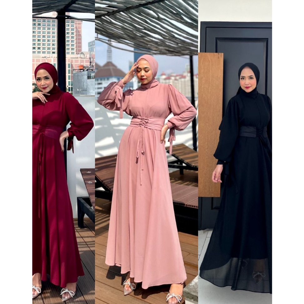 New event Lively Long Dress Kondangan Gamis Pesta Seragam Bridesmaid Gaun Prewedding Baju Muslim Pol