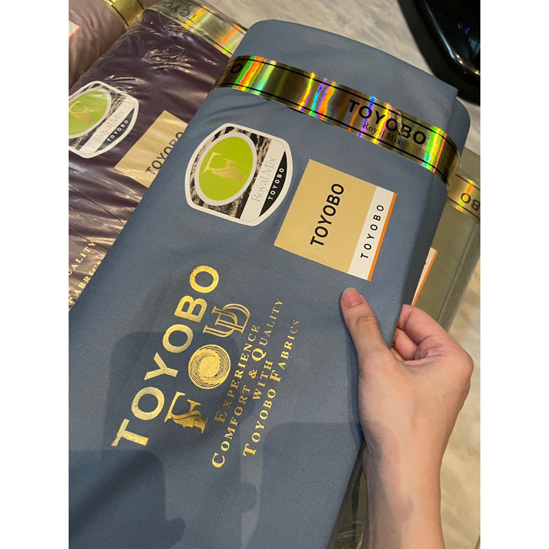 1/2 Meter Kain Katun Toyobo Royal Mix RM/ Kain Toyobo / Bahan Gamis, Dress, Tunik Warna Biru Denim B