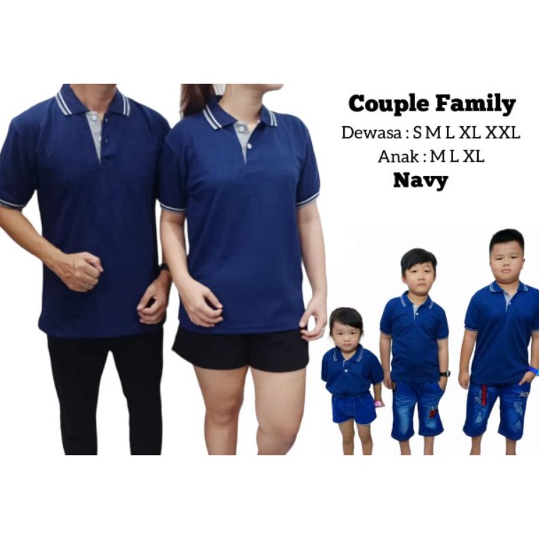 FLASH SALE kaos seragam keluarga  polo shirt polos couple family  warna hijau  Oren  Biru TuRKis  na