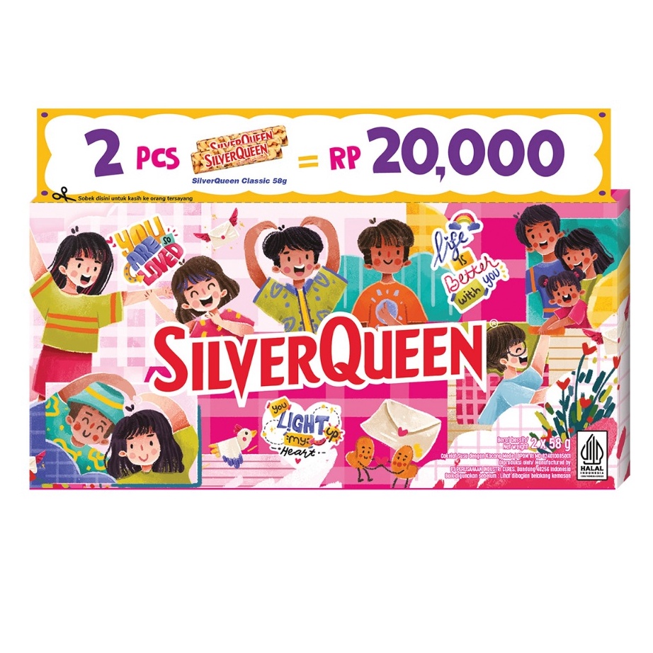 

MEGA SALE Silverqueen MEDE 58gr isi 2 pcs valentine