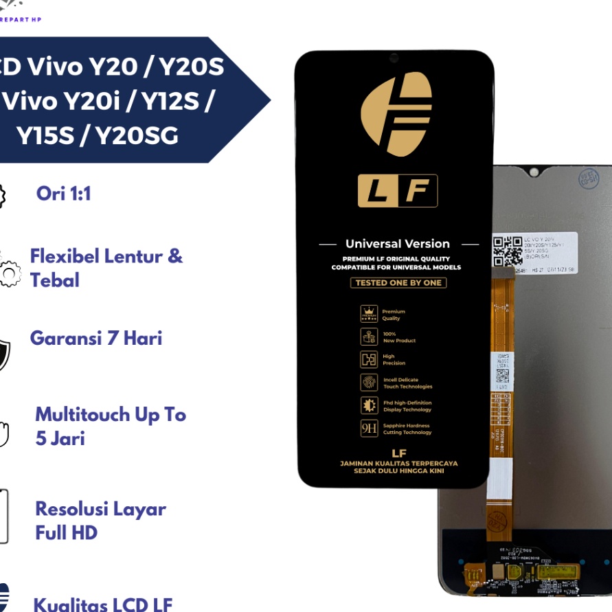 Dijamin Ori LCD Vivo Y2  Vivo Y2S  Vivo Y2i  Vivo Y12S  Vivo Y15S  Vivo Y2SG Fullset Touchscreen Gar