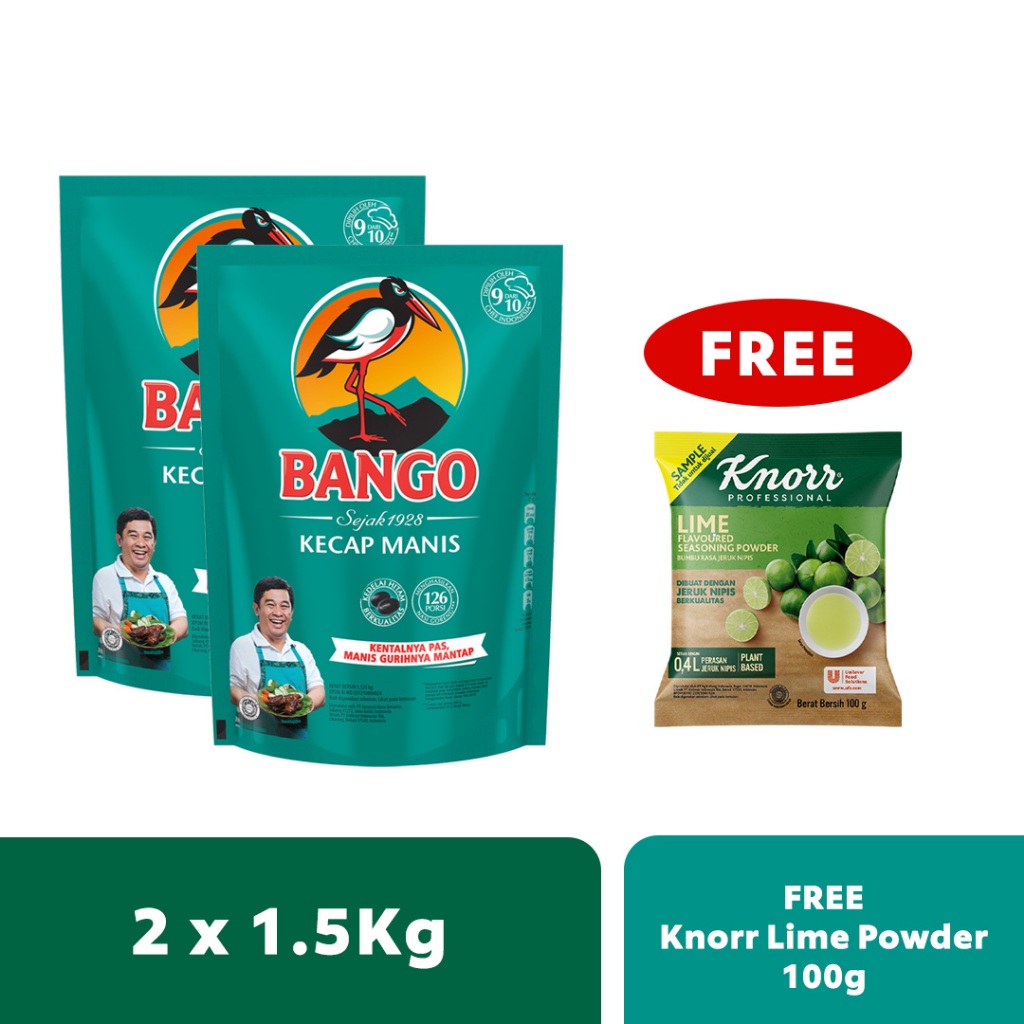 

Bango Pouch 1.5Kg Twinpack Free Sample Knorr Lime Powder 100Gr