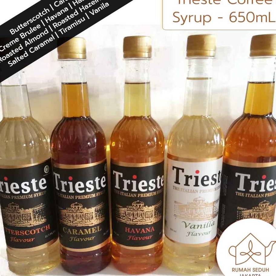 

Terlaku Trieste Italian Syrup 65 mL Coffee Syrup Caramel Vanila Rum Hazelnut Irish Cream Almond