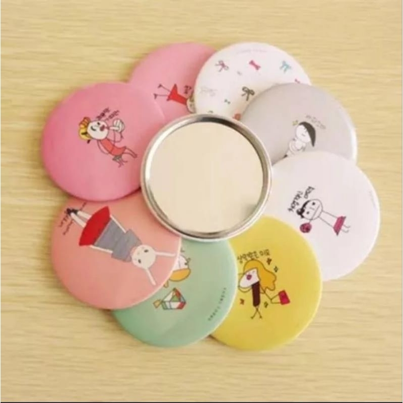 CERMIN KACA BULAT, CERMIN KACA LUCU, CERMIN KACA KECIL, CERMIN KACA TRAVELING