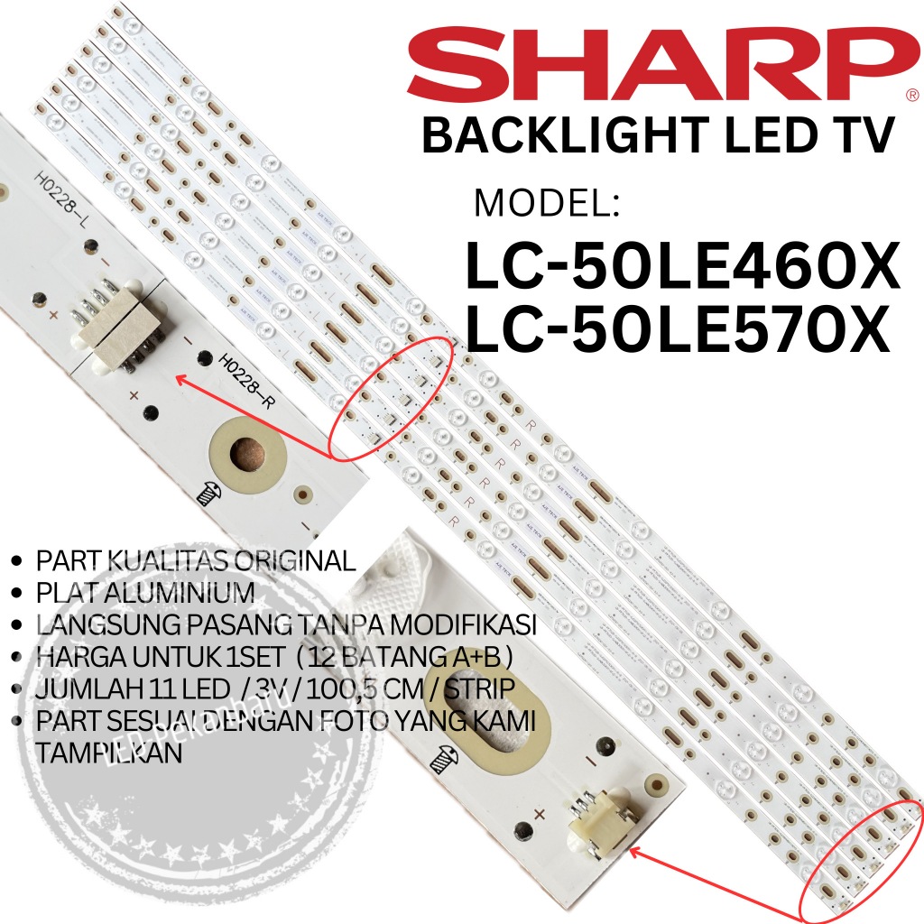 BACKLIGHT LED TV SHARP 50 INC LC 50LE460 50LE460X 50LE570X 50LE570 BL