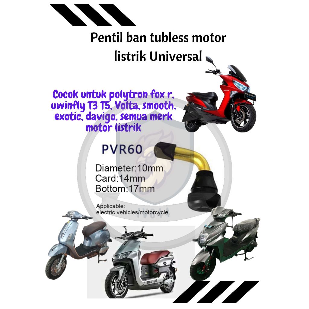 Pentil bengkok motor listrik universal pentil ban bengkok PVR60