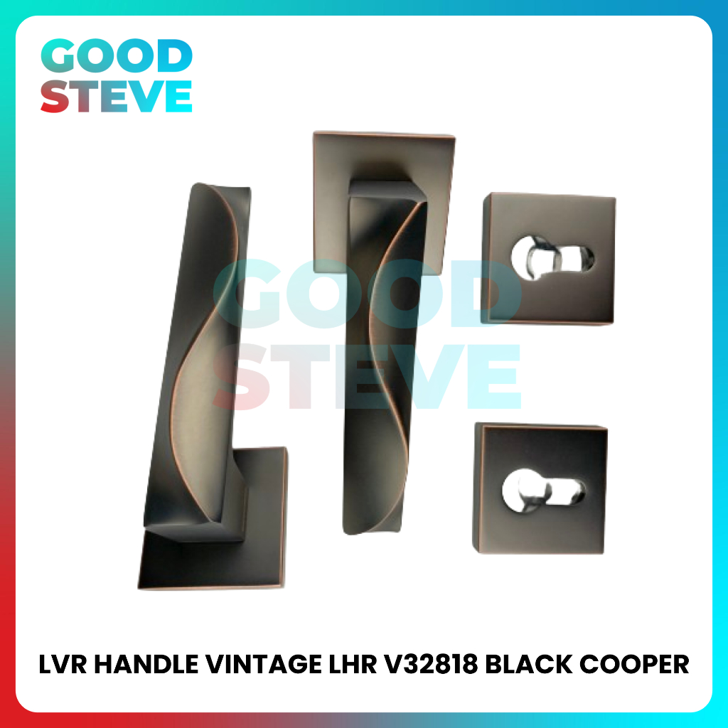Gagang Handle Handel Pintu Kayu Dekkson Dekson LHR V32818 BLACK COOPER