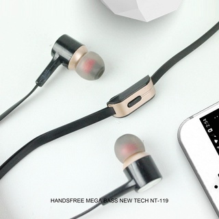 Headset Bass Earphone Newtech NT-119 Colokan Jack Panjang Kabel 1 Meter Bisa Buat Gaming