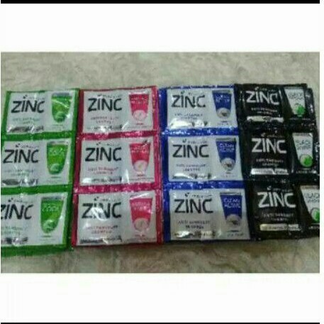 zinc shampo sachet 1set isi 6 - zinc hijau