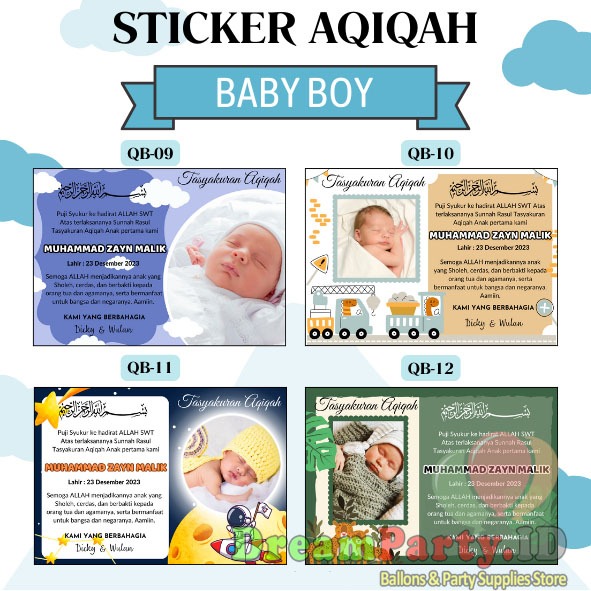 

Stiker /Hangtag Ucapan Tasyakuran Aqiqah/ Stiker Hangtag Aqiqah/ Bayi Laki-Laki/ Baby Boy