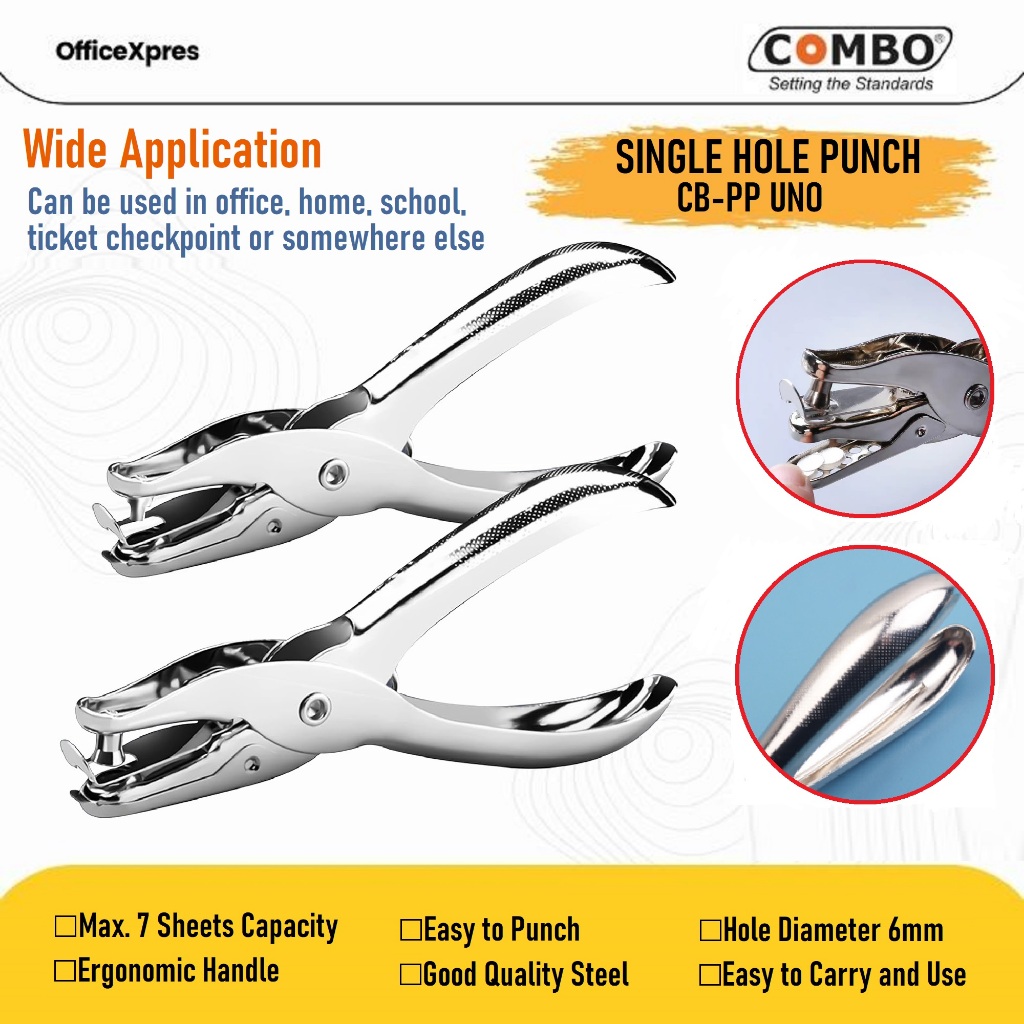 

One Hole Punch / Pembolong Kertas 1 Lubang / Perforator Single Hole / Pelubang Kertas 1 Hole UNO