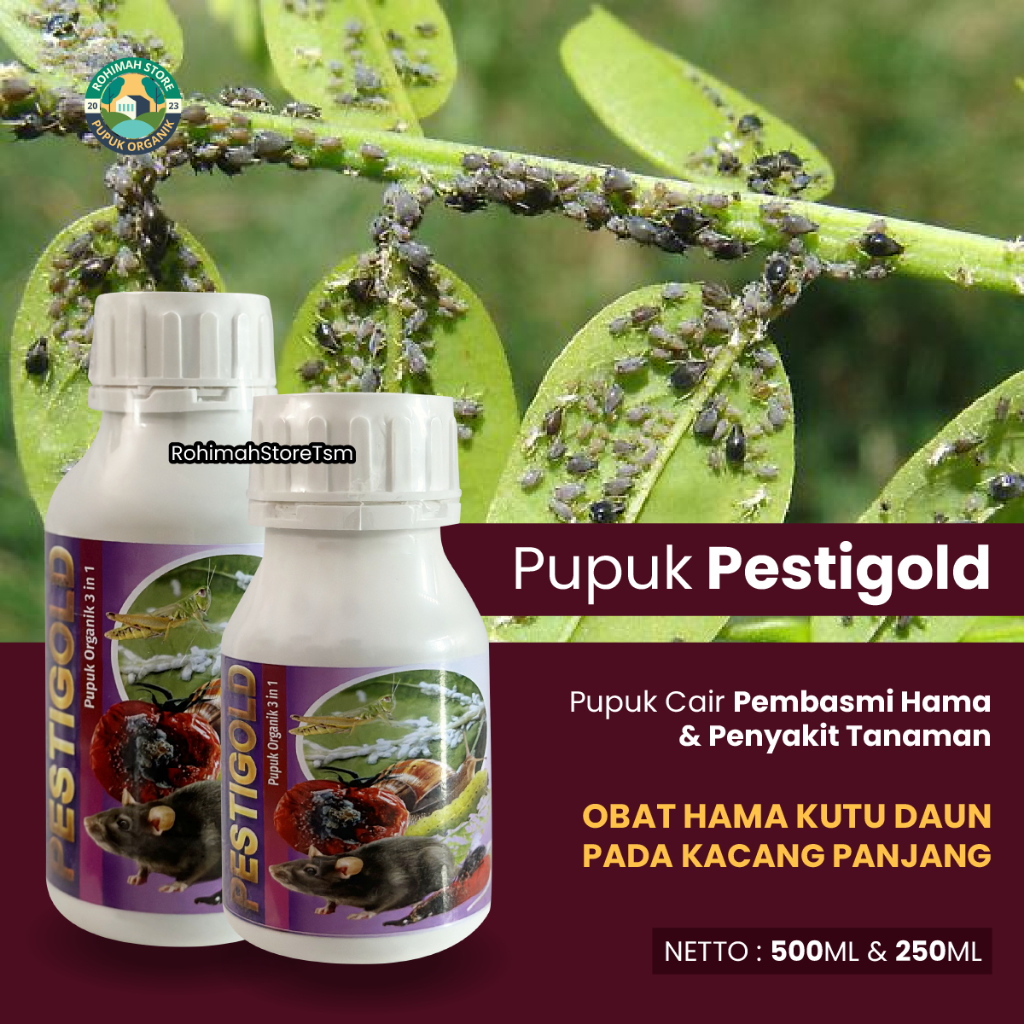 Obat Hama Kutu Daun PESTIGOLD - Pestisida Organik Pembasmi Kutu Daun Pada Tanaman Kacang Panjang - O