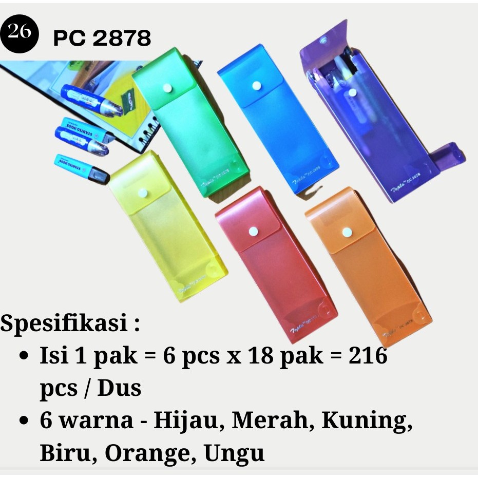 

Pen Case / Kotak Pensil Transparan / Tempat Pensil Plastik Topla