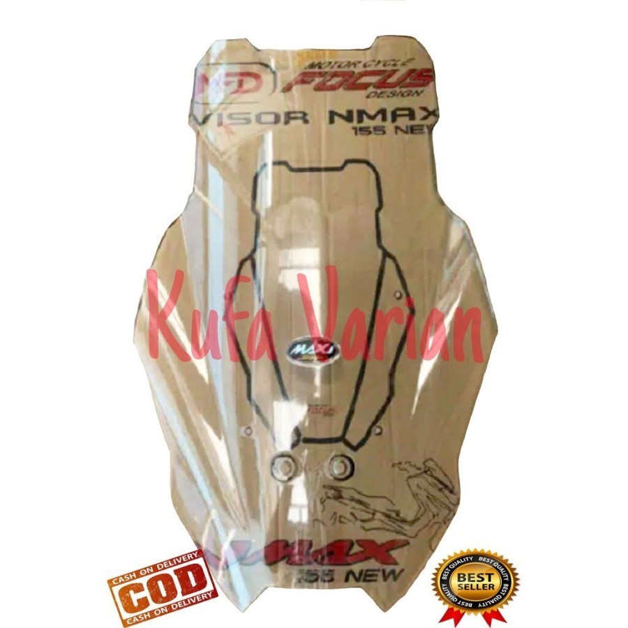 Promo Visor / Windshield All New Motor Yamaha Nmax 2020 Tinggi Berkualitas Black Riben Bening